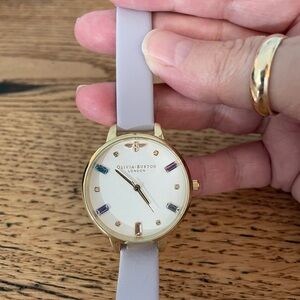 Olivia Burton Gold Watch with Lavender Strap. New w/o Tags